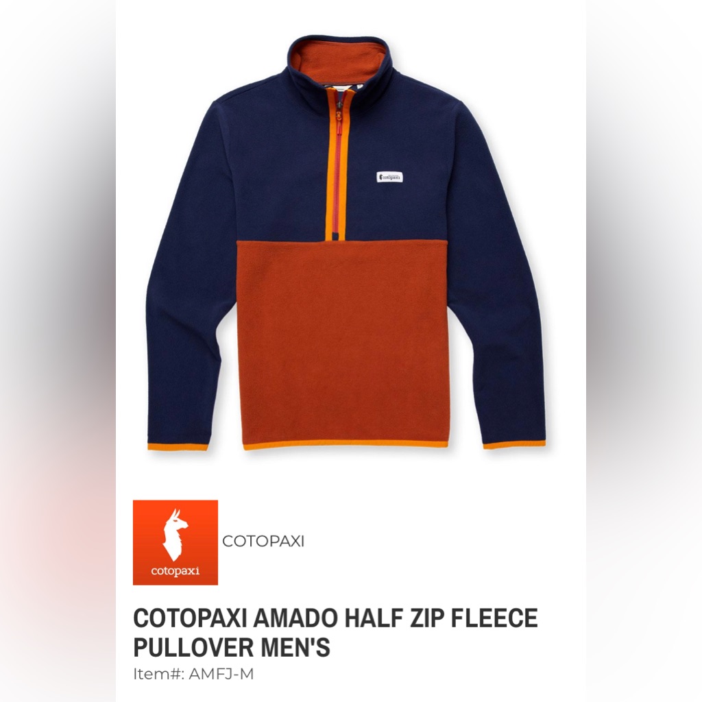 Cotopaxi Half Zip Mens Pullover - Size Xl
